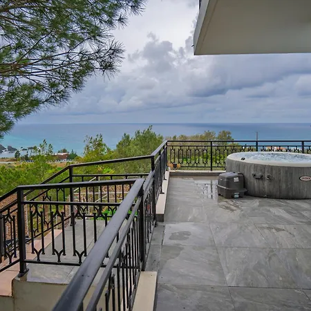 Seaview Paradise With Private Pool & Jacuzzi In Paphos Villa *